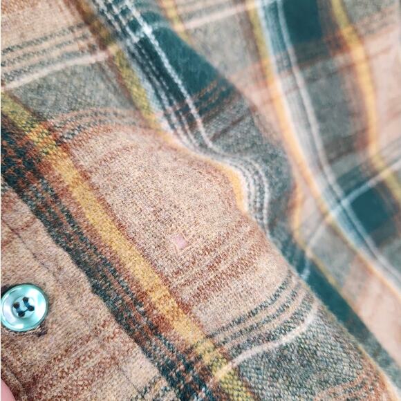 Vintage 70s Wool Button Shirt KMart Large Wool Blend Groovy Rockabilly - Picture 7 of 7